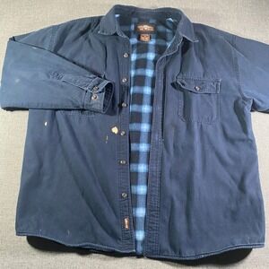 Levi Strauss & Co Men's Blue Plaid Flannel Lined Shacket Work Shirt Jacket XXL